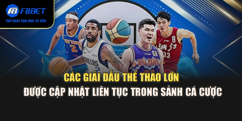 Các giải đấu thể thao lớn được cập nhật liên tục trong sảnh cá cược