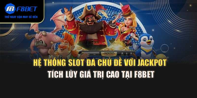 Hệ thống slot đa chủ đề với jackpot tích lũy giá trị cao tại F8BET
